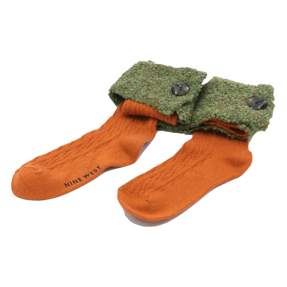 NINE WEST Cable Knit Knee Boot Boucle Cuff Socks - Picture 5 of 12